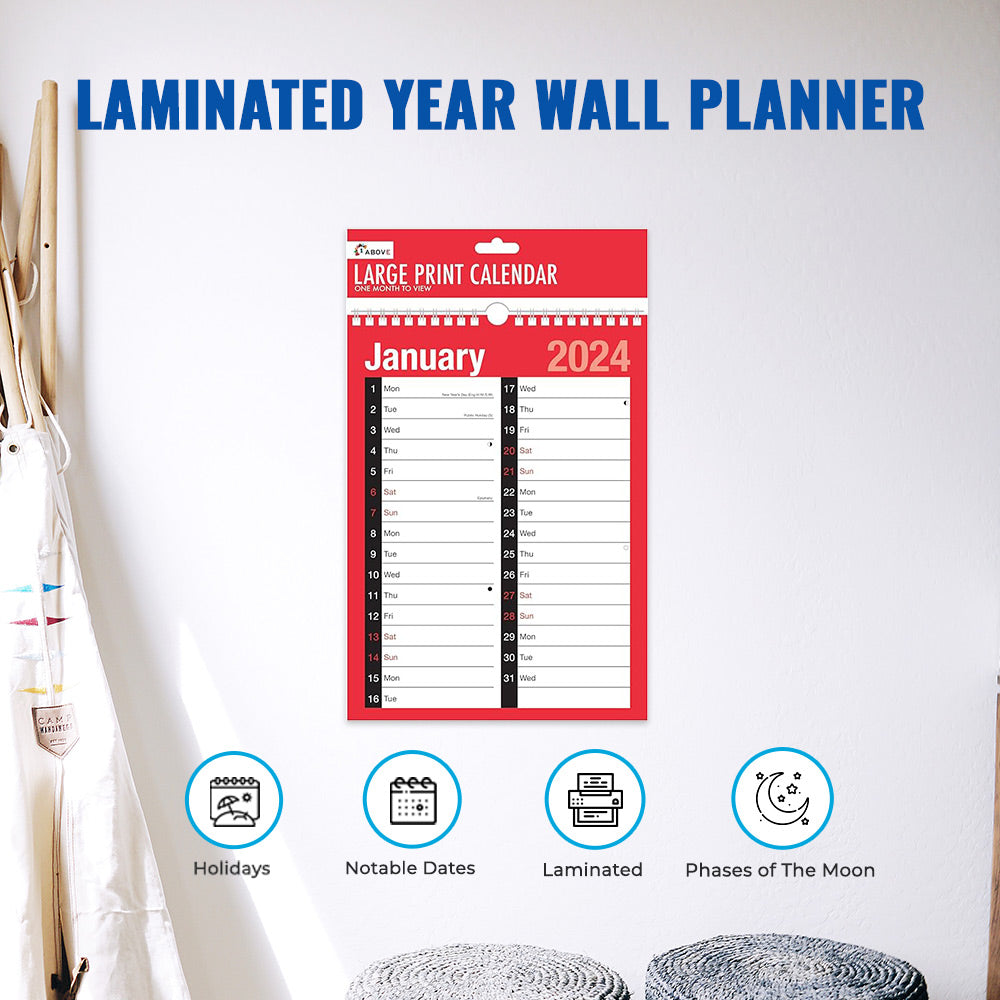 A4 Month to View Calendar