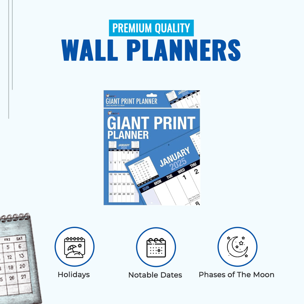 2025 Giant Print Month To View Wall Calendar
