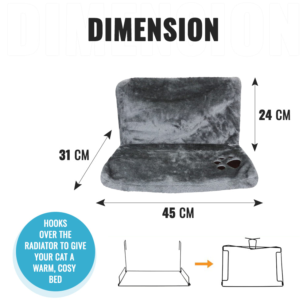 Dimension of Grey Radiator Bed for Cats