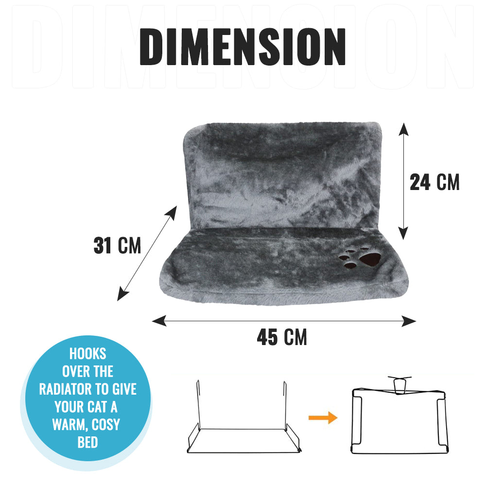 Dimension of Grey Radiator Bed for Cats