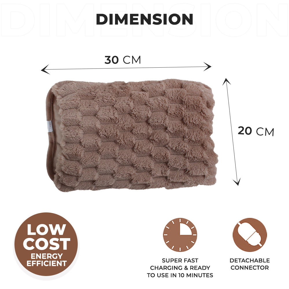 Dimension Of Light Brown Teddy Fabric Electric Hot Water