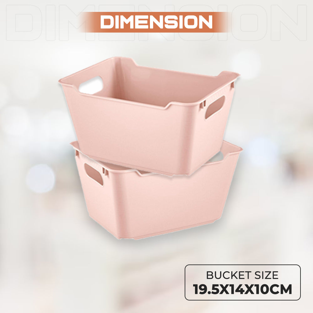 Dimension of Pink Plastic Studio Storage Baskets