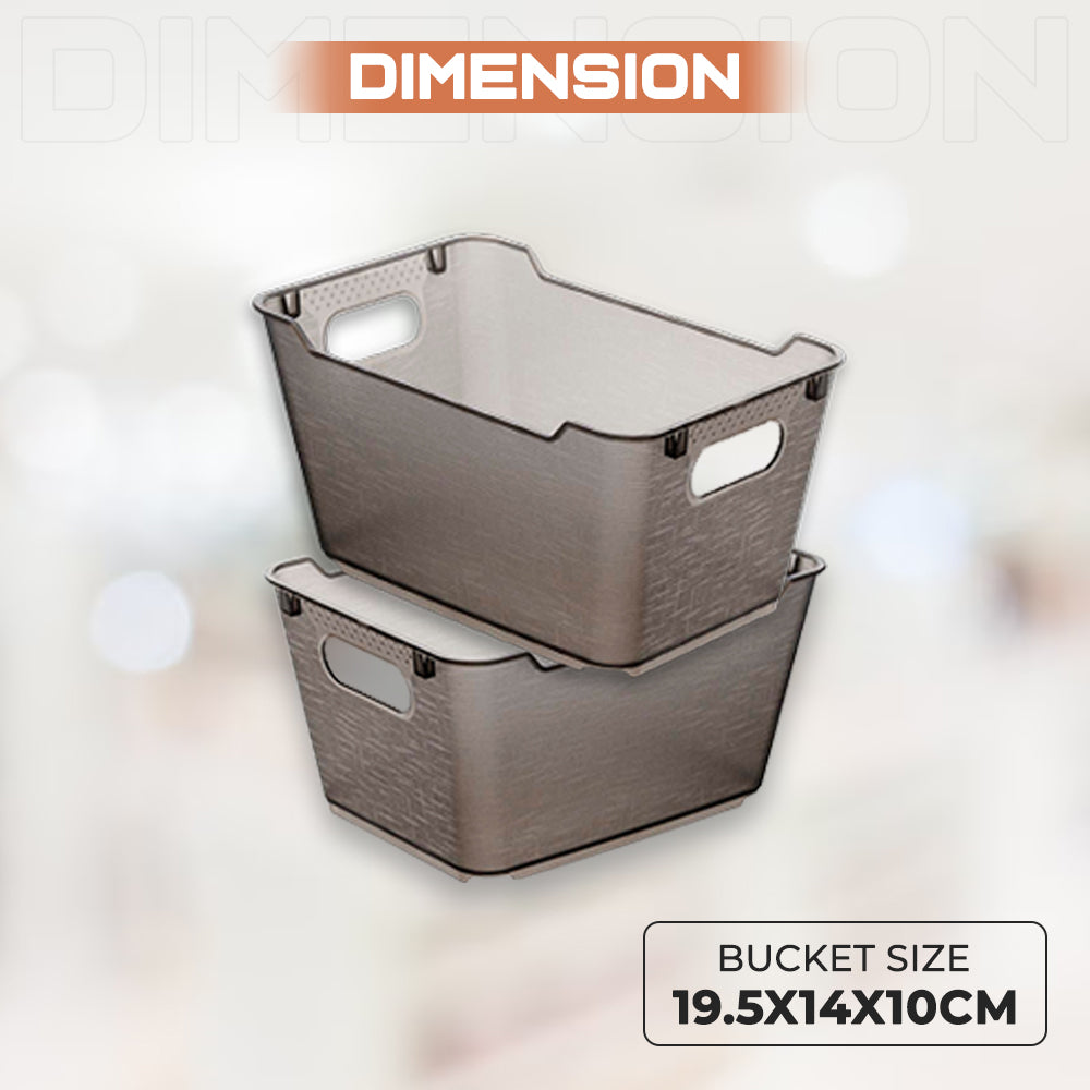 Dimension of Crystal Grey Plastic Studio Storage Baskets