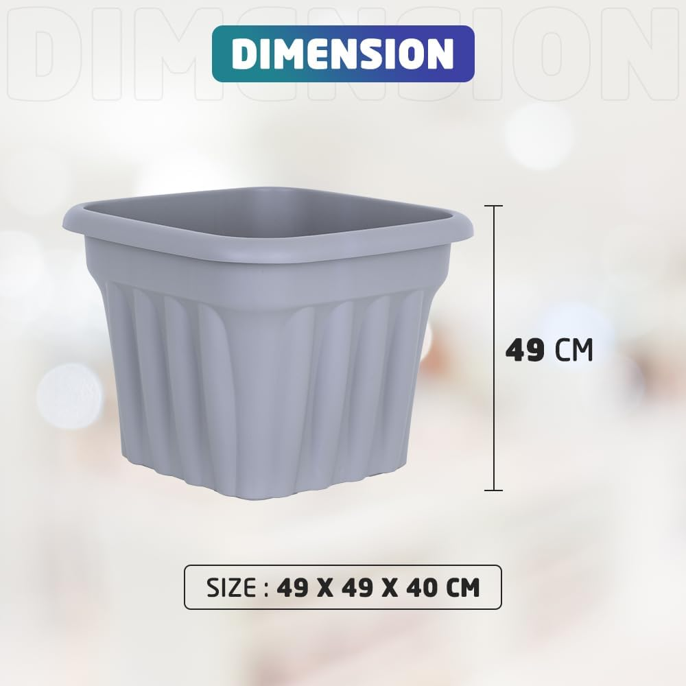 square plastic plant pots uk Find Lightweight Square Upcycled Grey Plastic Plant Pots