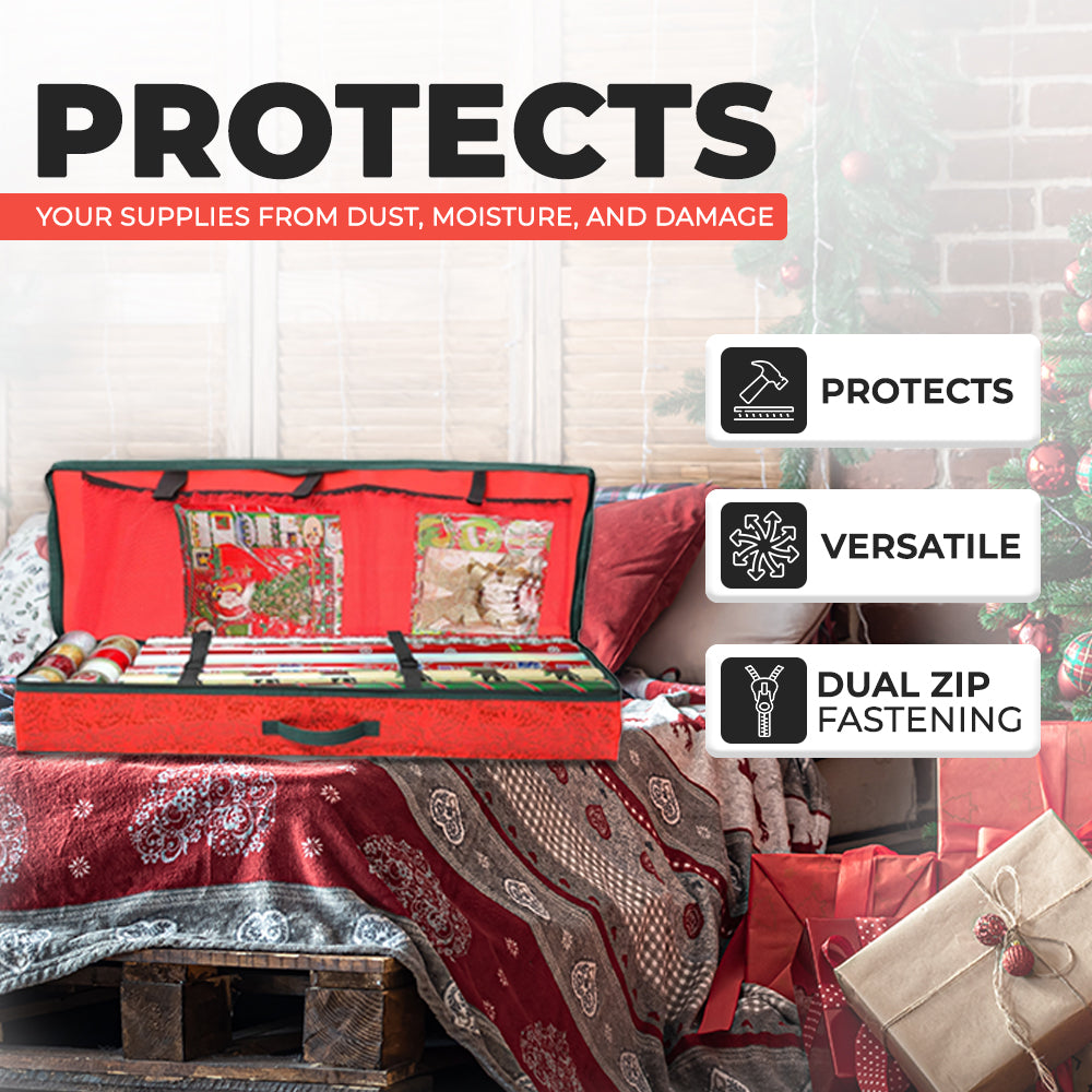 Christmas wrapping paper storage case
