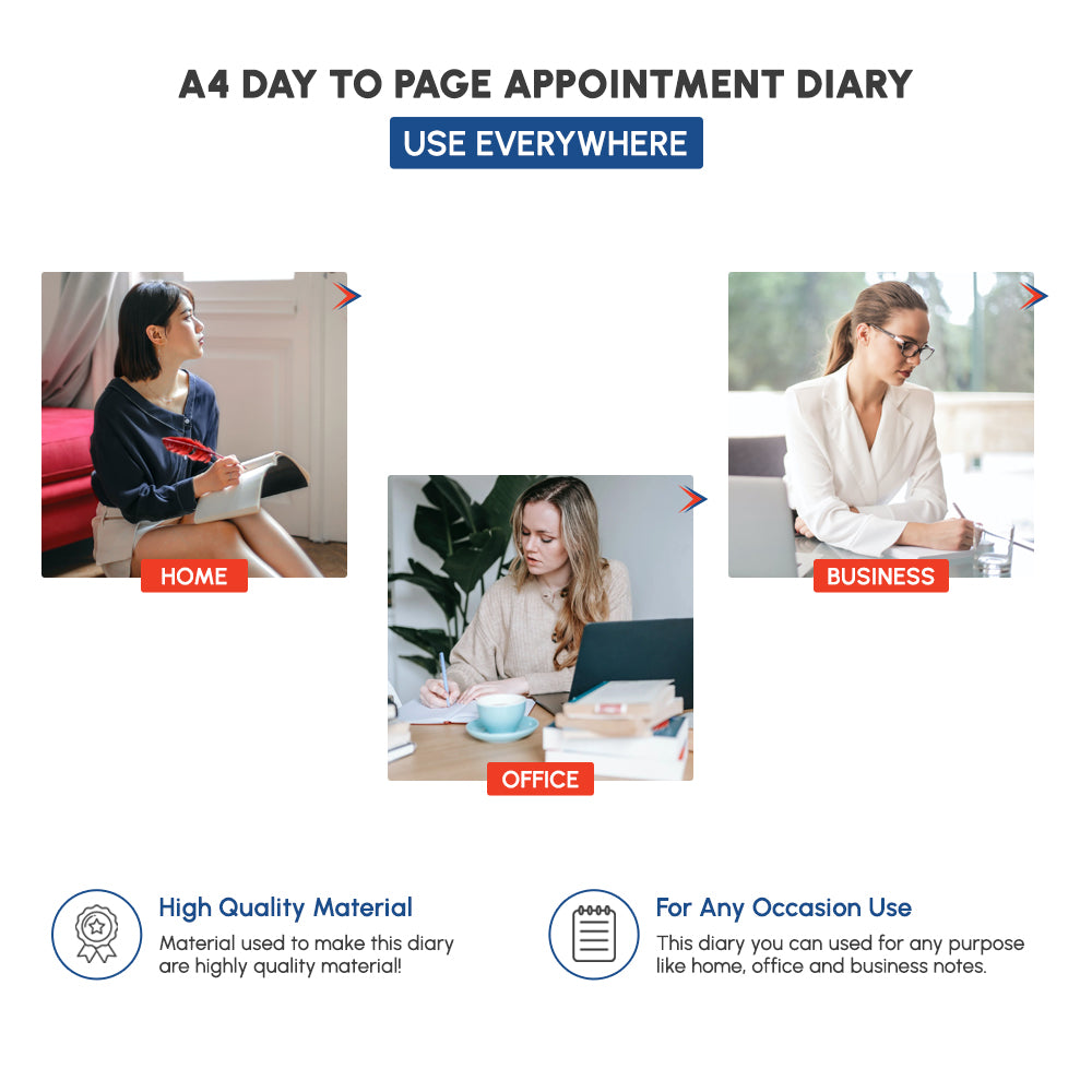 A4 Day to Page Appointment Diary