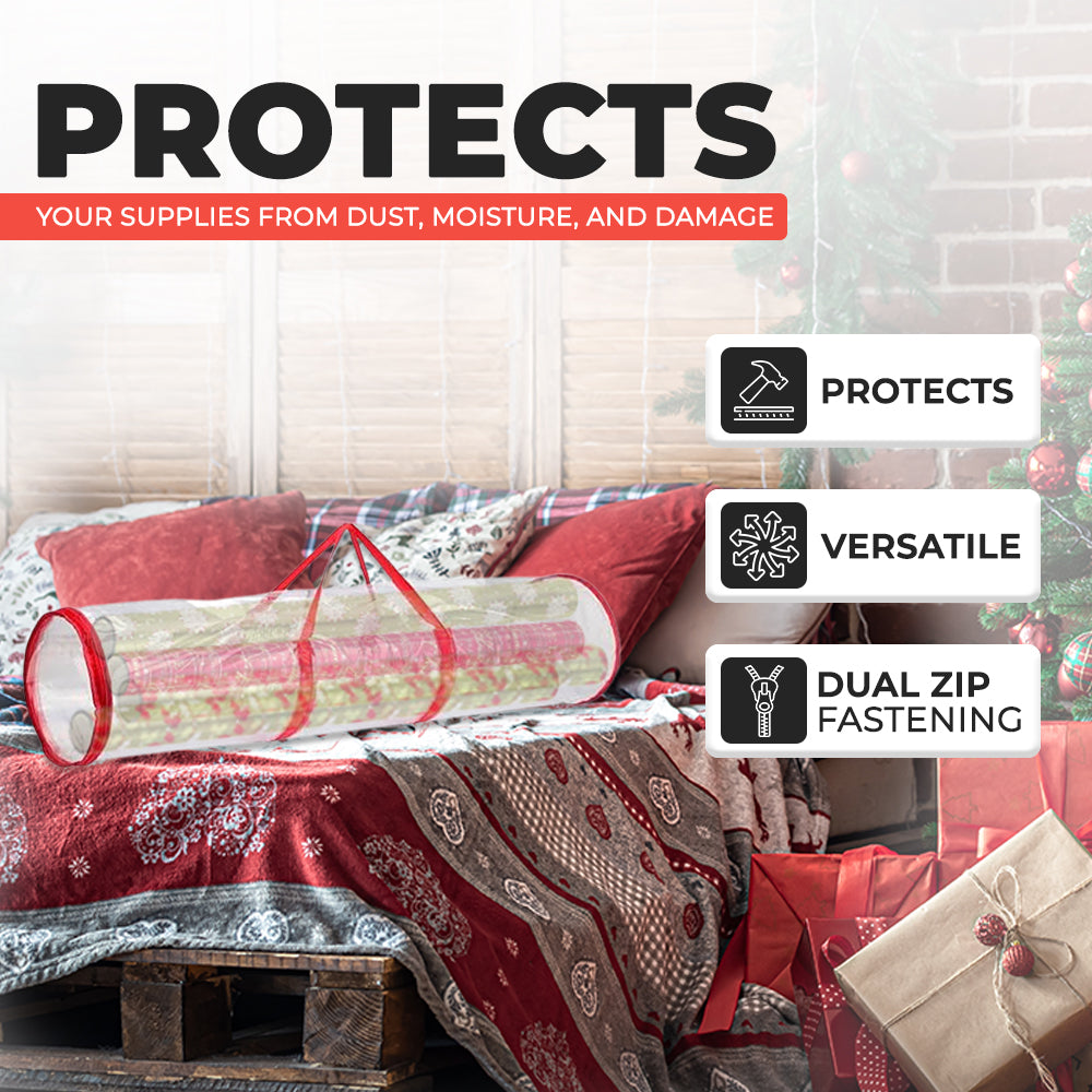 Clear PVC Wrapping Paper Storage Bag