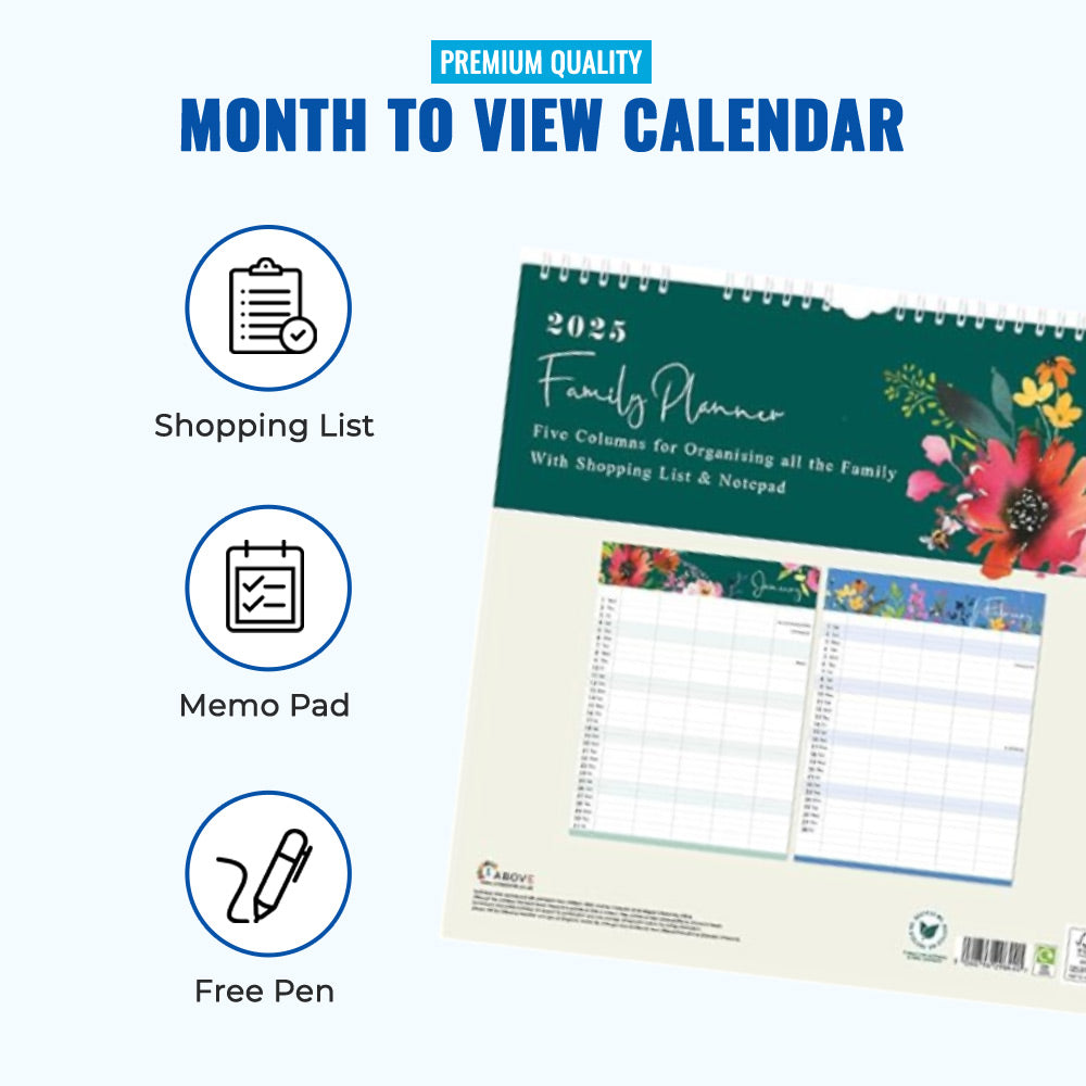 2025 Family Planner - Flower Pattern