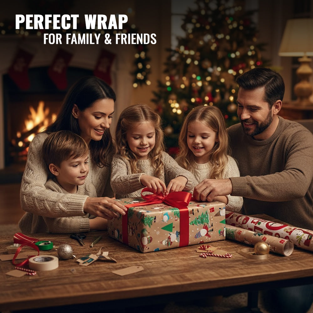 Cute Christmas Character Gift Wrapping Paper Roll