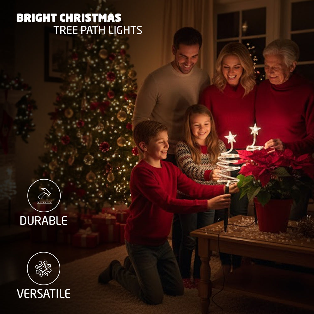 LED Christmas Tree Spiral Stake Lights – 4 Piece