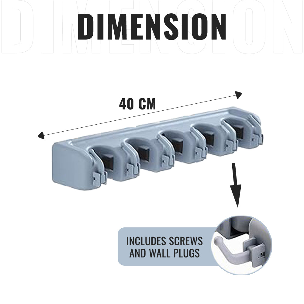 Dimension of Wall Mounted Mop & Broom Organizer