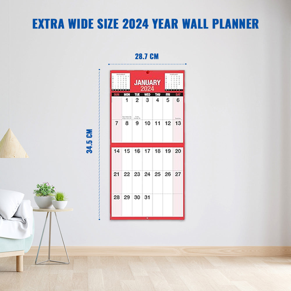 Giant Print Month To View Wall Calendar