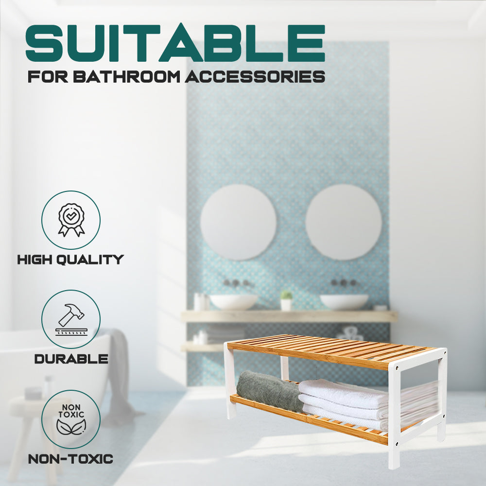 2 Tier Bamboo Shoe Rack