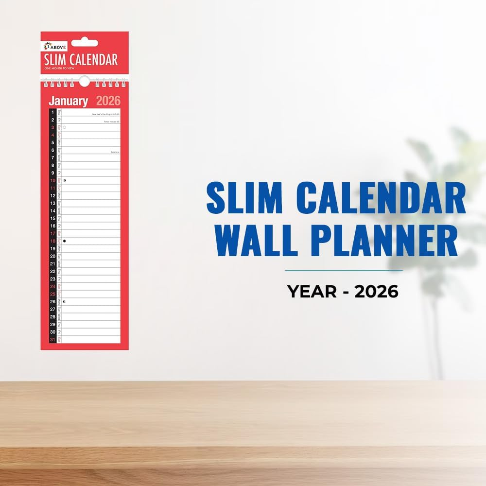 2026 Slim Calendar Wall Planner