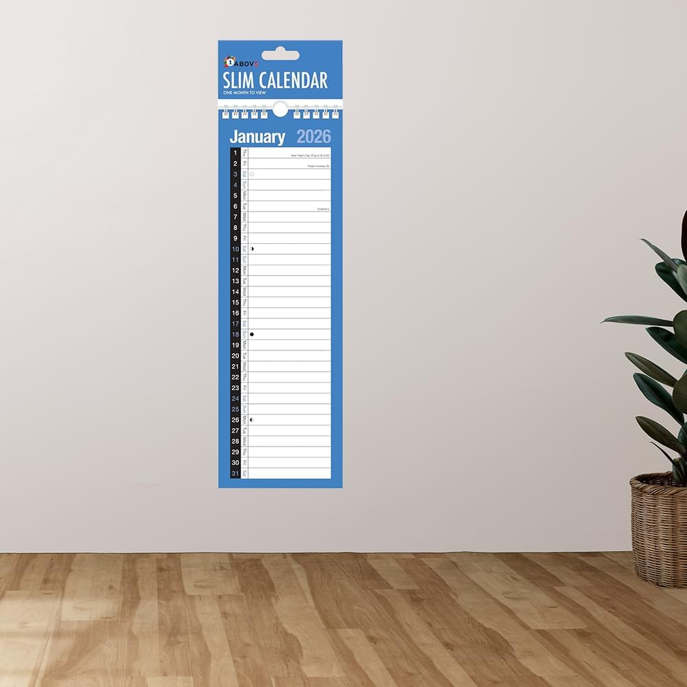 2026 Slim Calendar Wall Planner