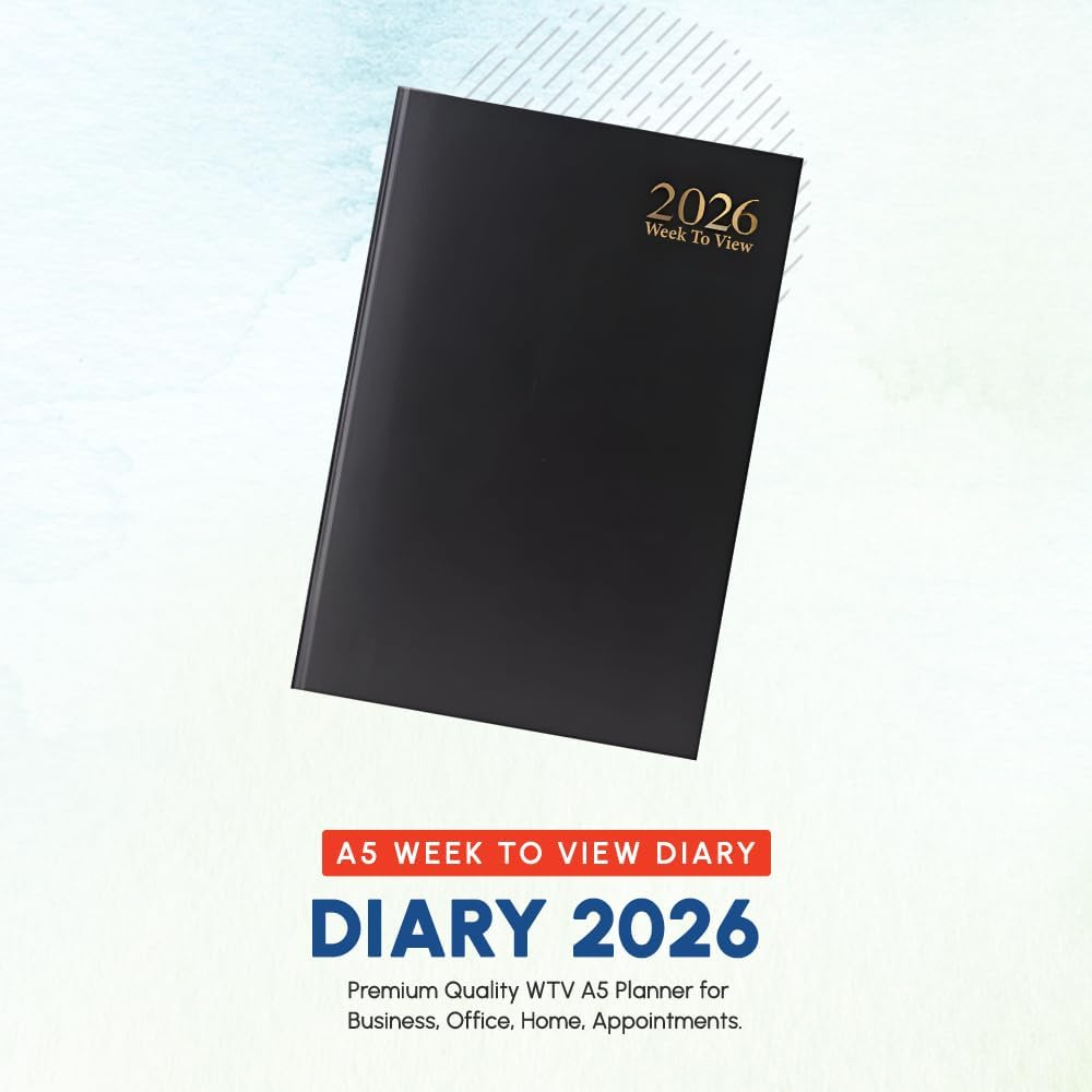 A5 Week to View Diary Black