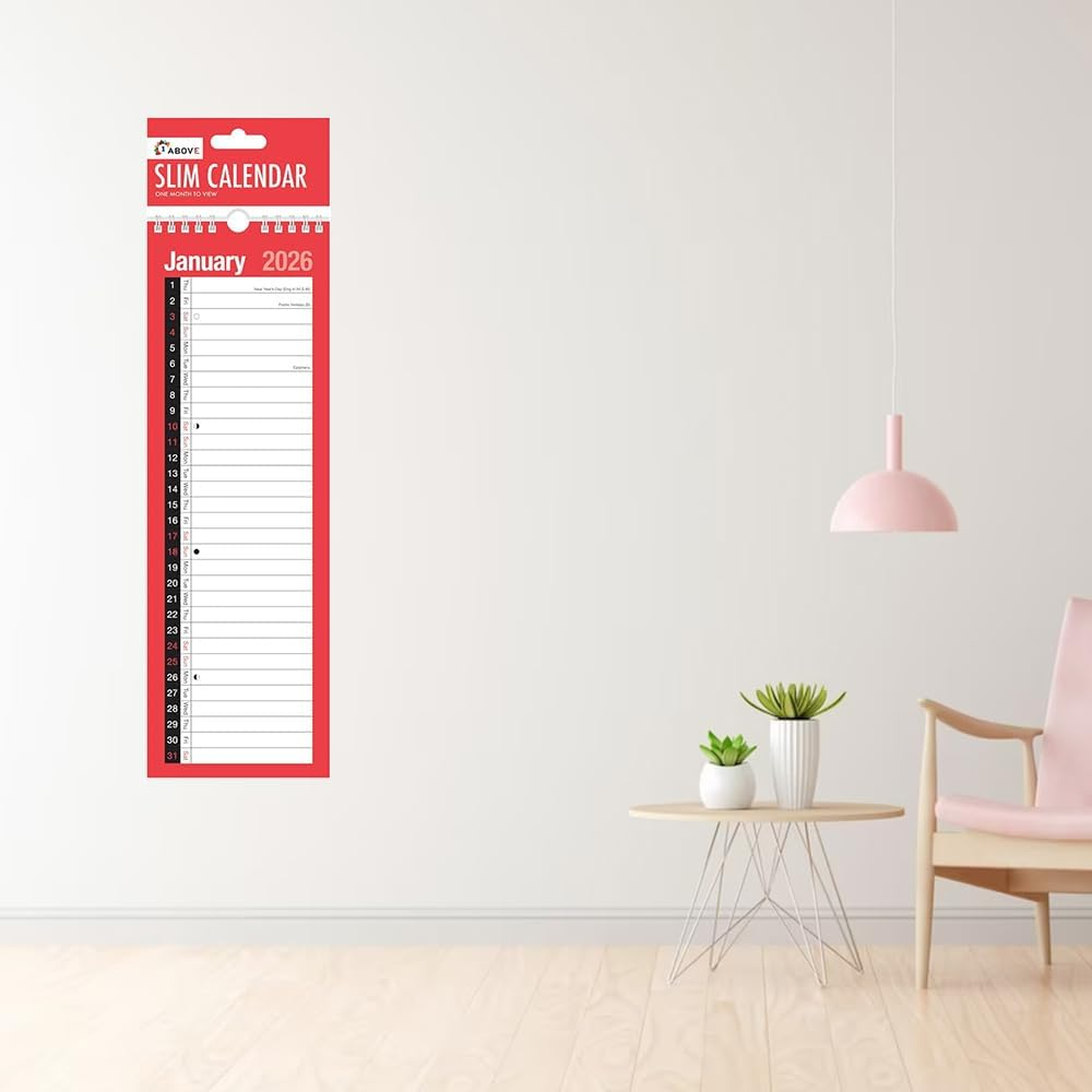 2026 Slim Calendar Wall Planner