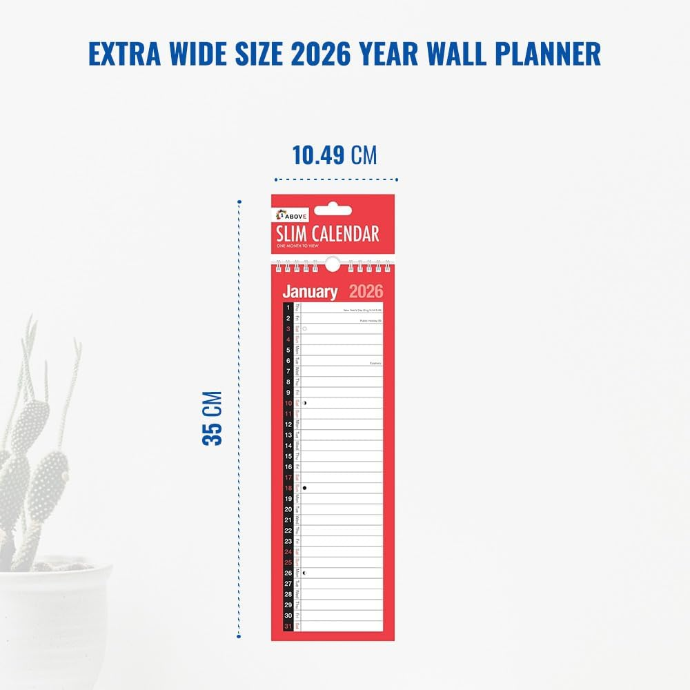 2026 Slim Calendar Wall Planner