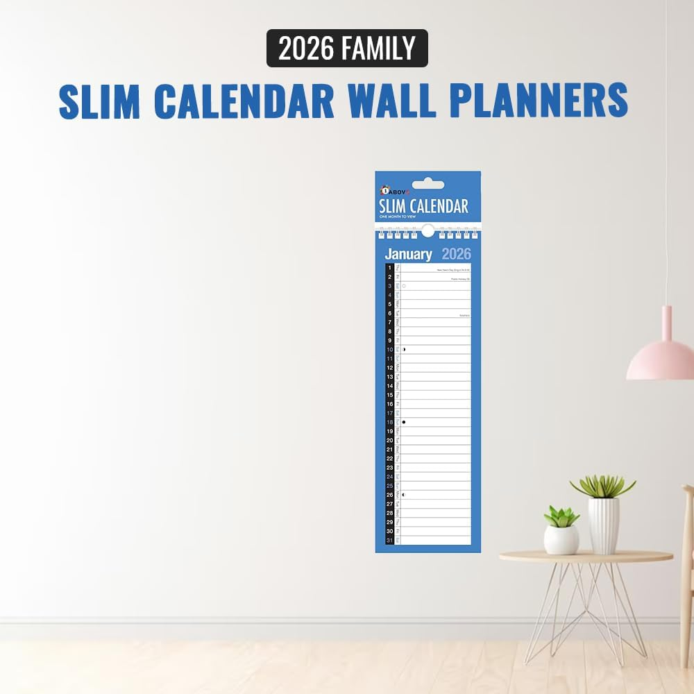 2026 Slim Calendar Wall Planner