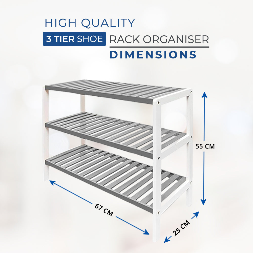 Dimension of 3 Tier Bamboo Shoe Rack and Plant Stand