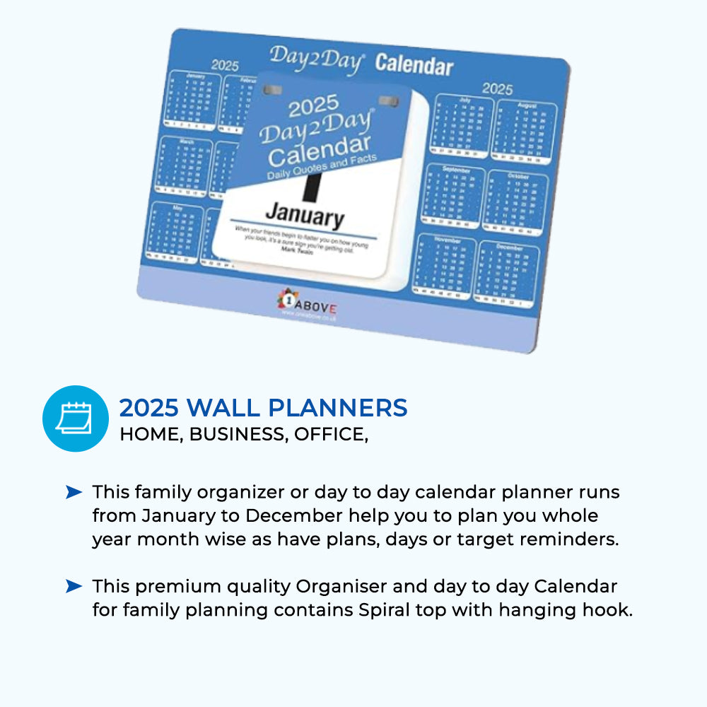 2025 Day To Day Desk Top Stand Up Tear Off Block Calendar