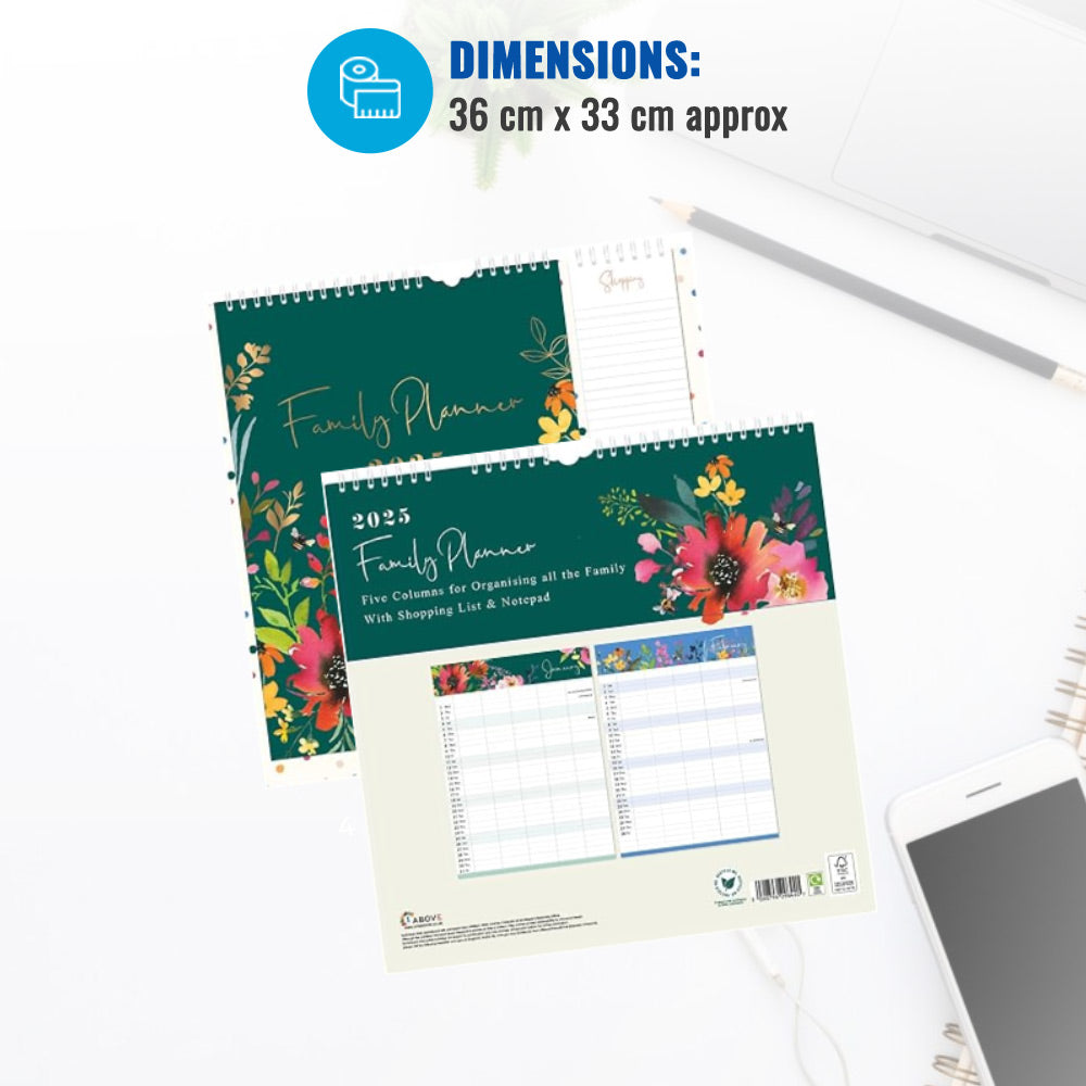 2025 Family Planner - Flower Pattern