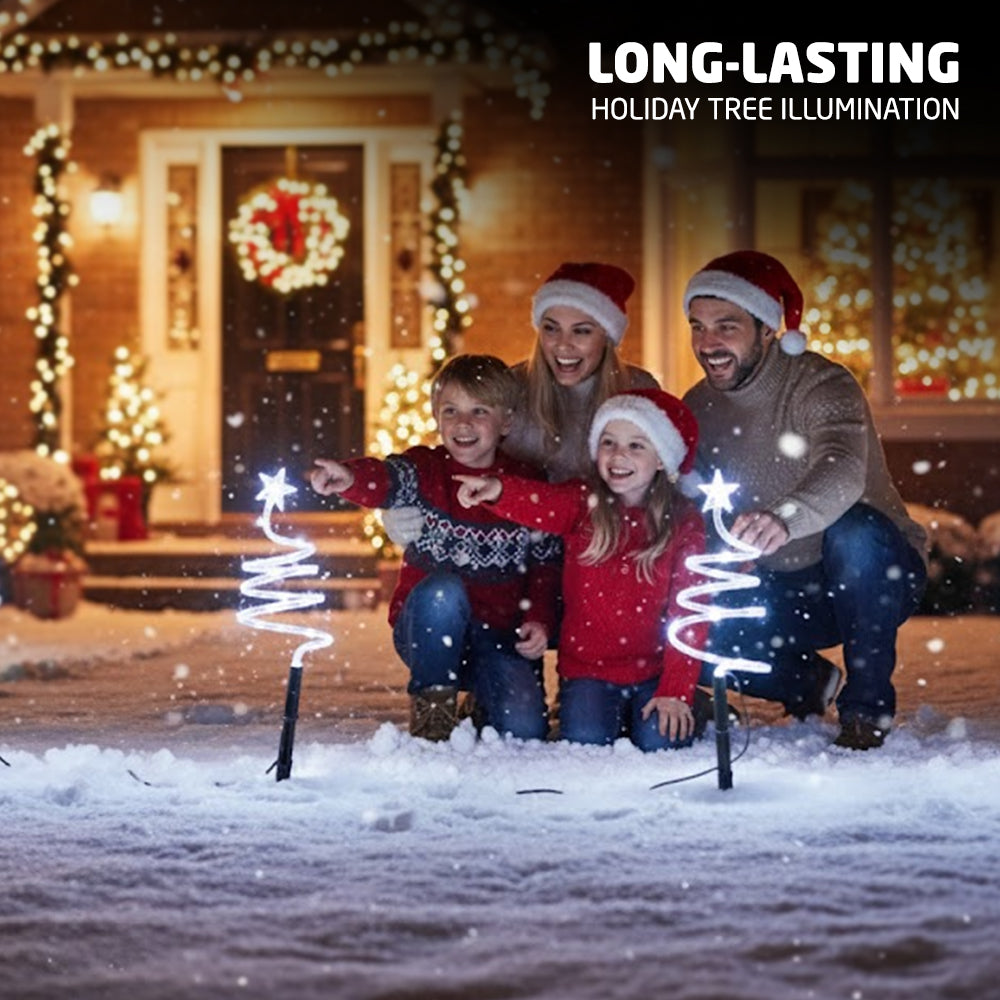 LED Christmas Tree Spiral Stake Lights – 4 Piece