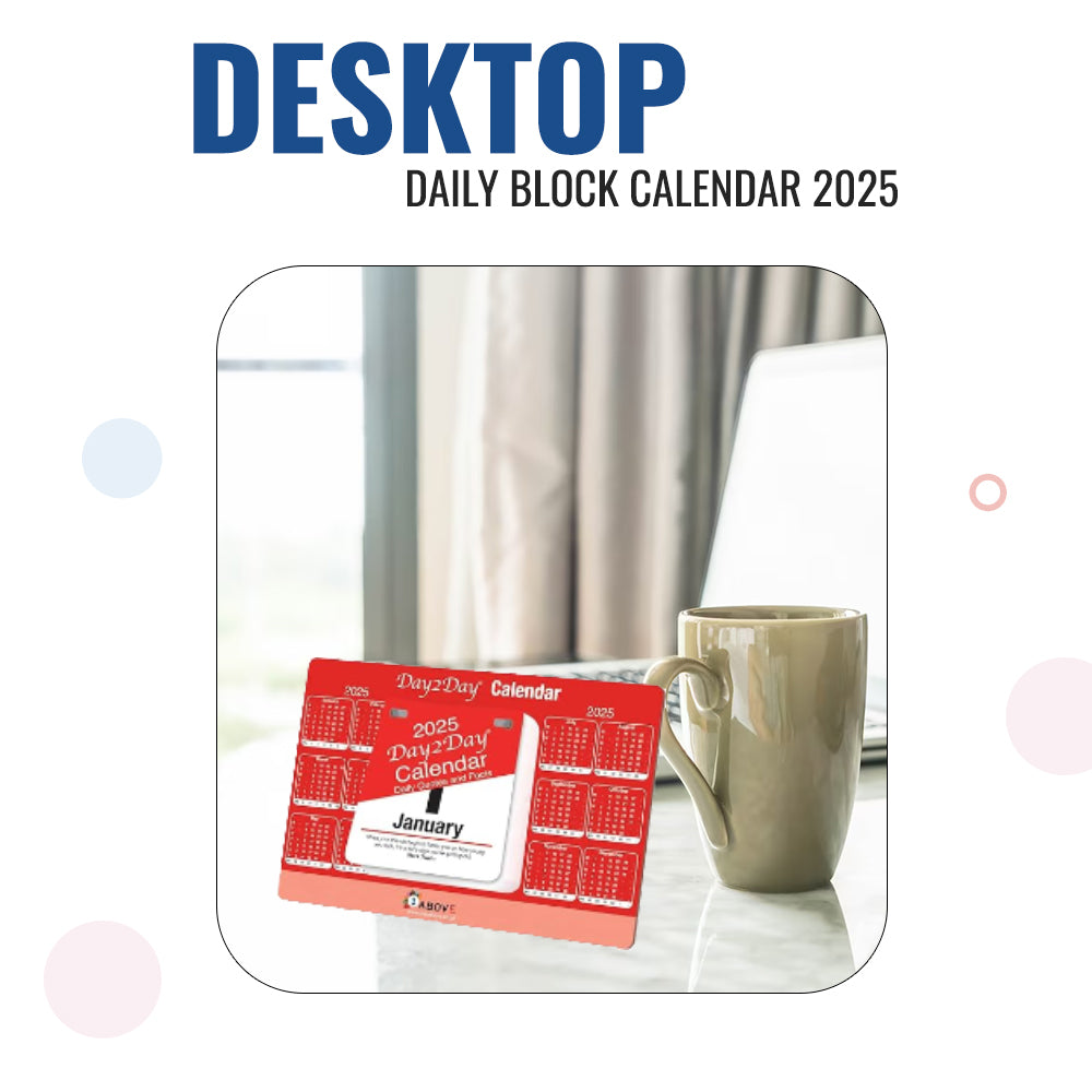 2025 Day To Day Desk Top Stand Up Tear Off Block Calendar