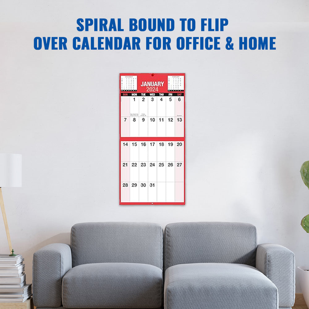 Giant Print Month To View Wall Calendar