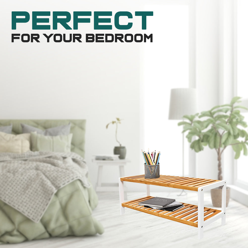Perfect 2 Tier Bamboo Shoe Rack