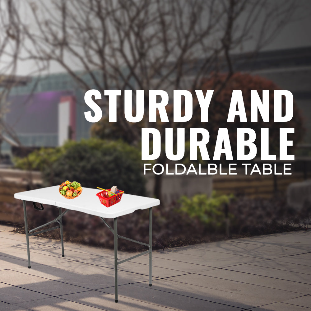 4Ft White Heavy Duty Folding Table