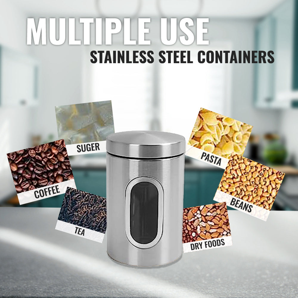 Stainless Steel Containers with Secure Lids