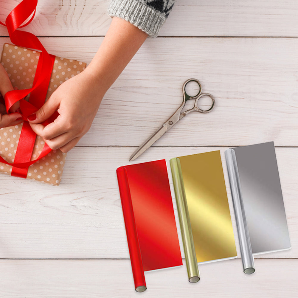3 Pack Of Foil mixed Wrapping Paper Rolls