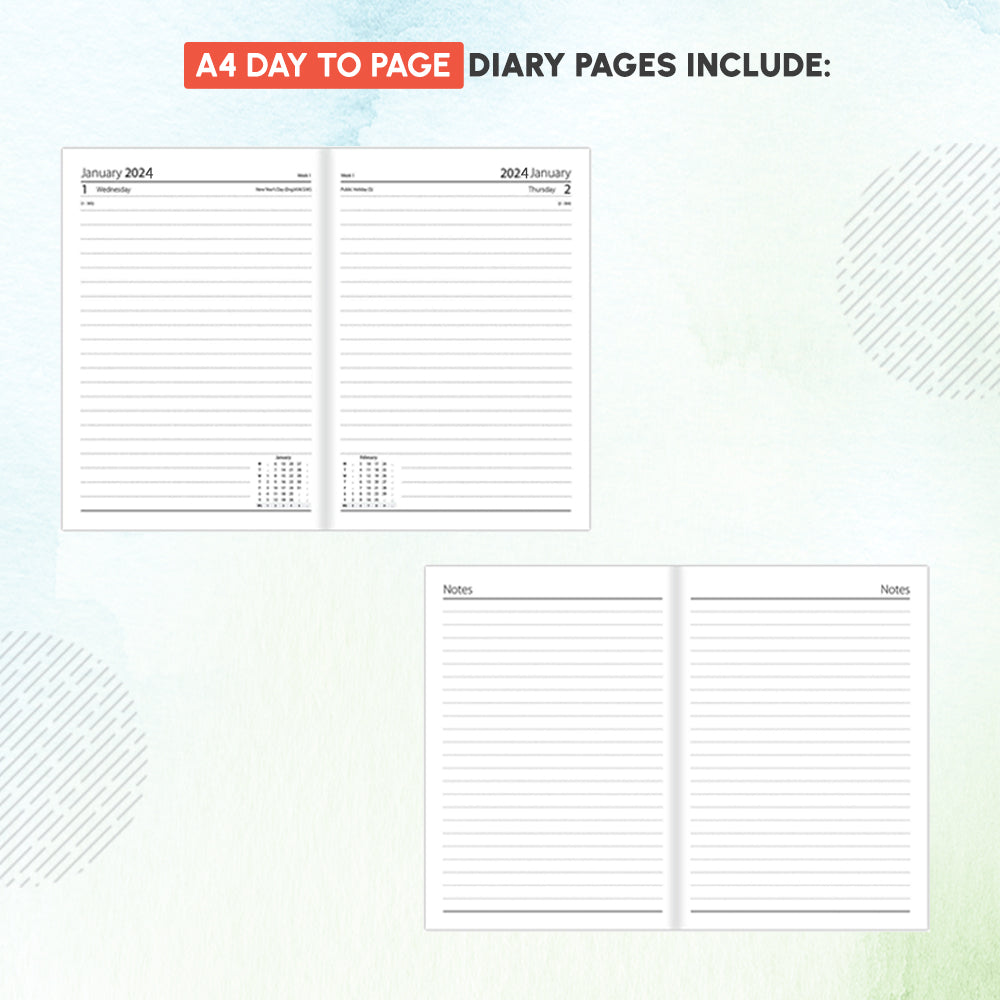 A4 Day to Page Diary