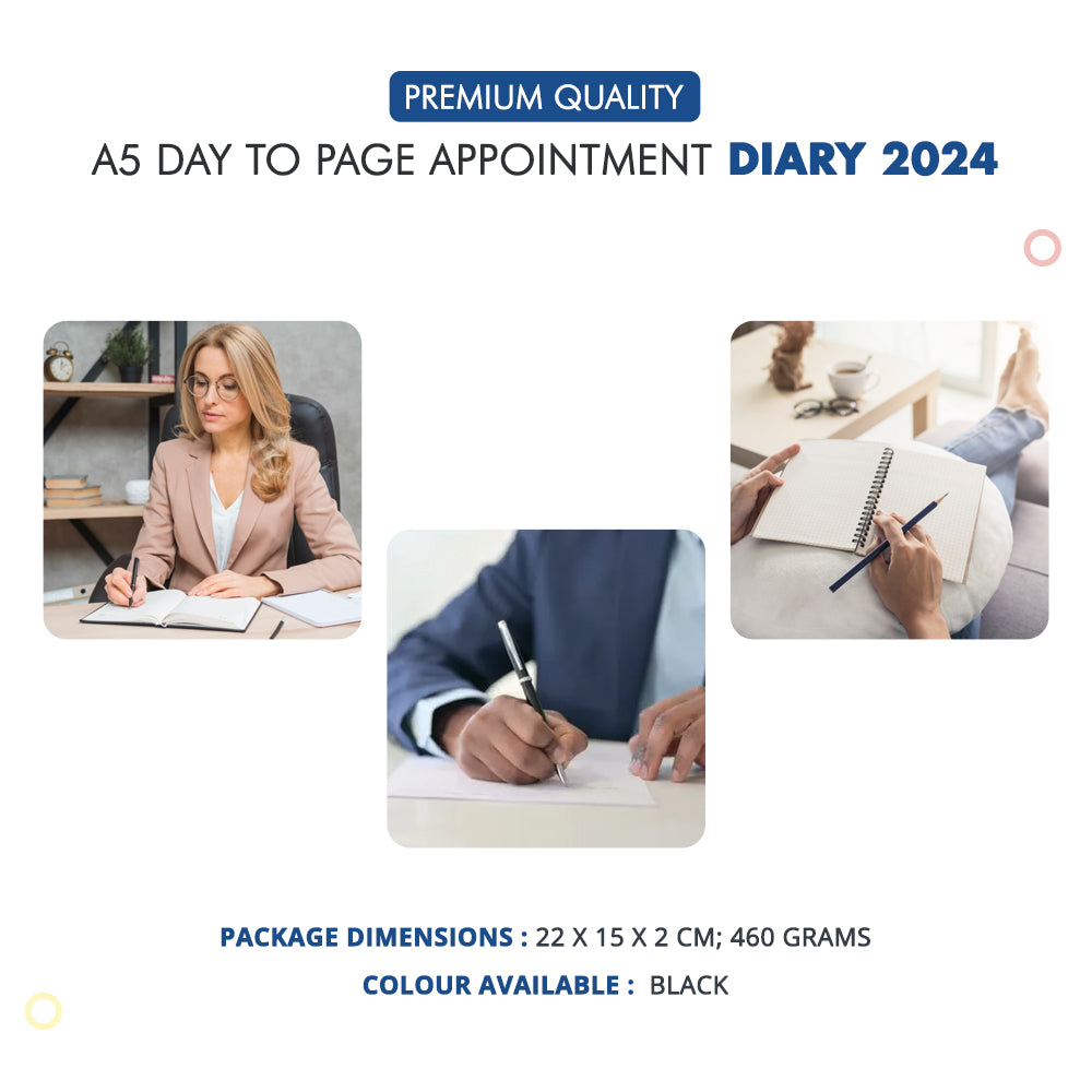 A5 Day to Page Appointment Diary