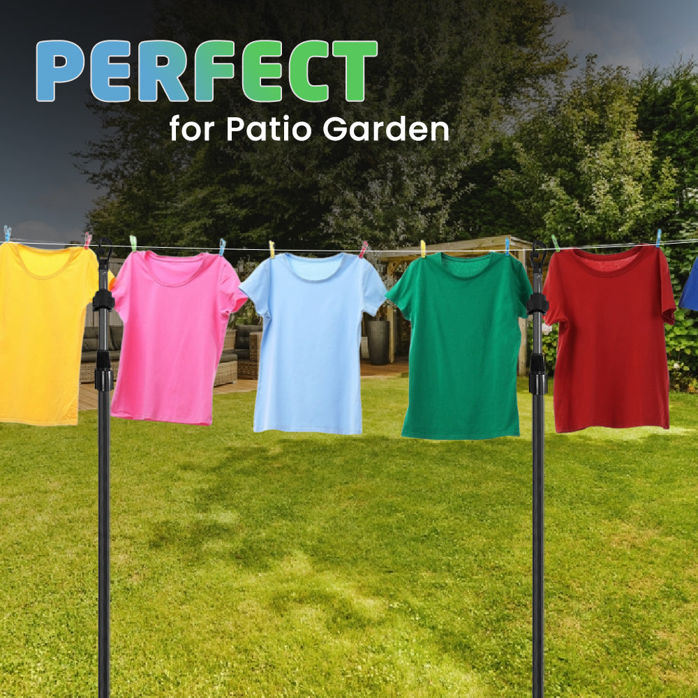 Extending Washing Line Prop Pole - Blackl
