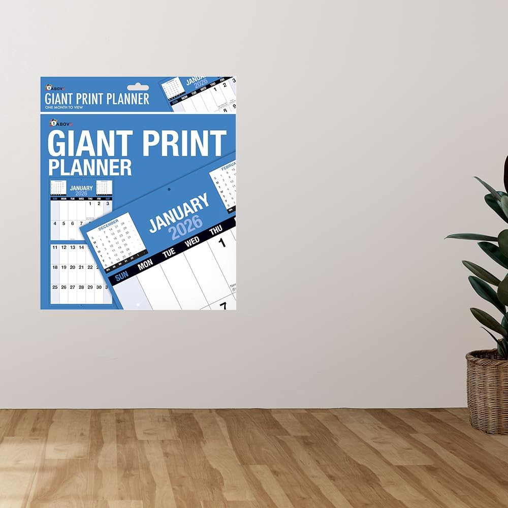 2026 Giant Print Month To View Wall Calendar