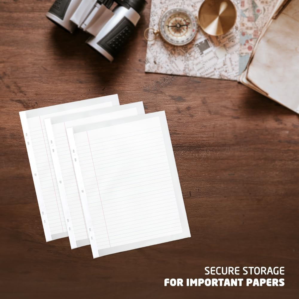 A5 Plastic Wallets Strong Glass Clear Punched Ring Binder Poly Pockets