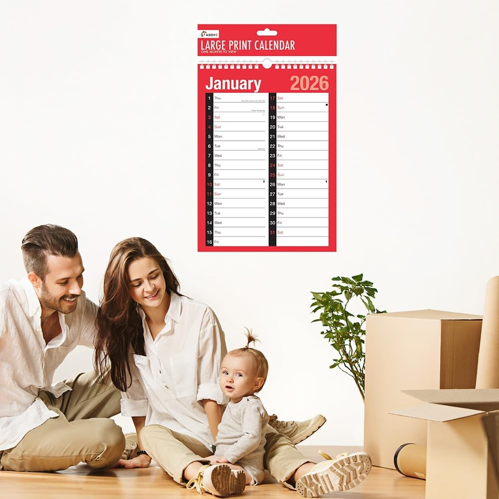 2026 A4 Month to View Calendar