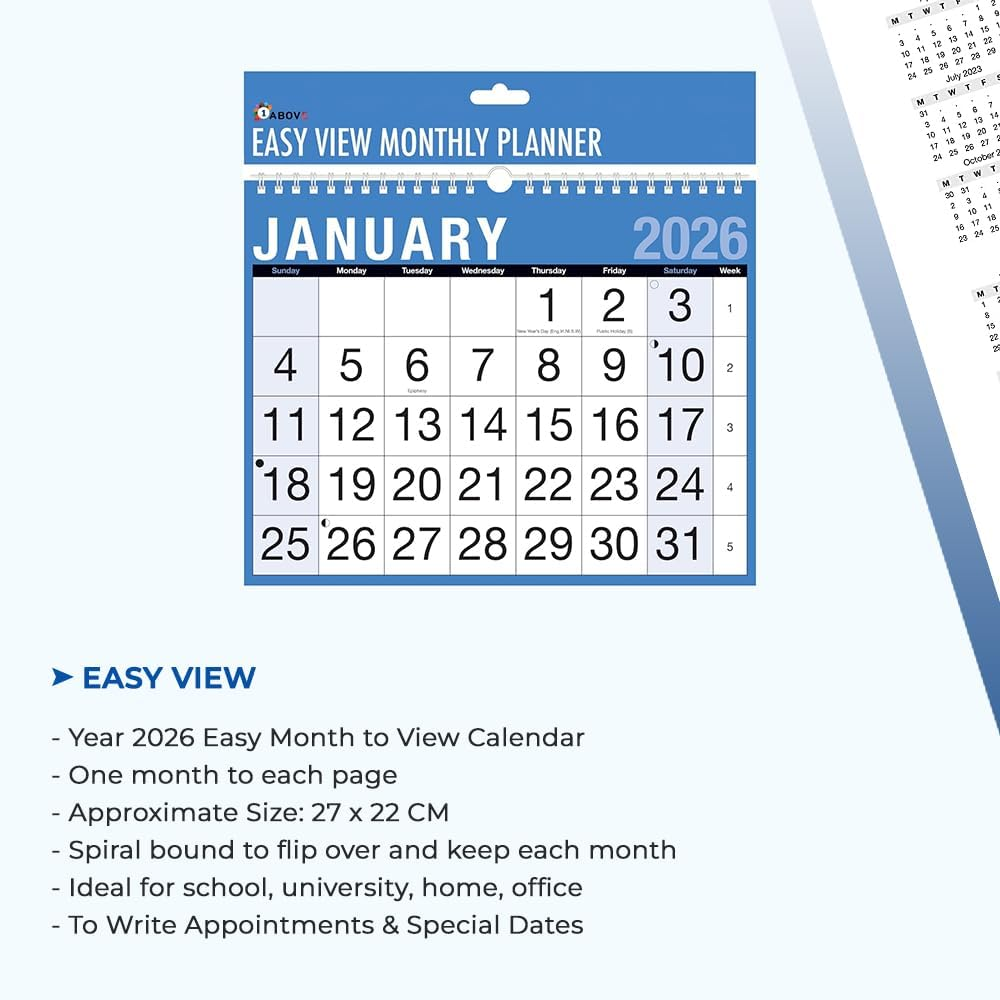 2026 Easy View Calendar