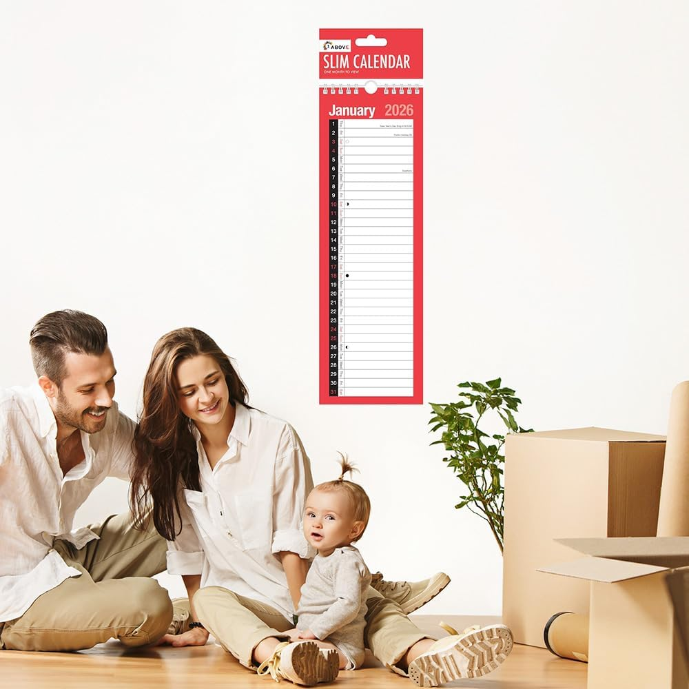2026 Slim Calendar Wall Planner