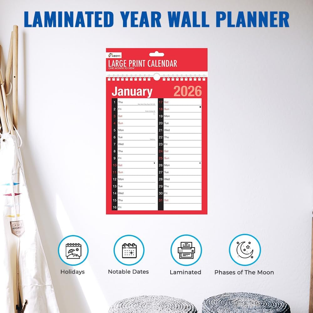 2026 A4 Month to View Calendar