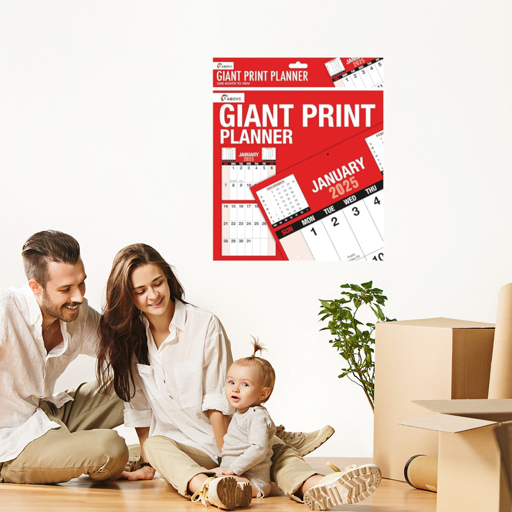 2025 Giant Print Month To View Wall Calendar