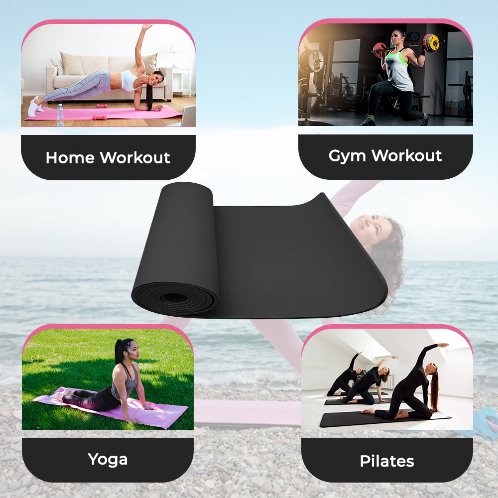Black TPE Yoga & Fitness Mat