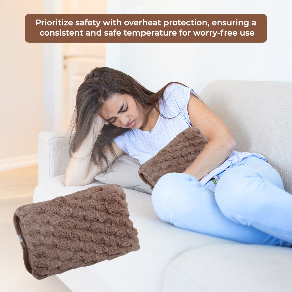 Light Brown Teddy Fabric Electric Hot Water