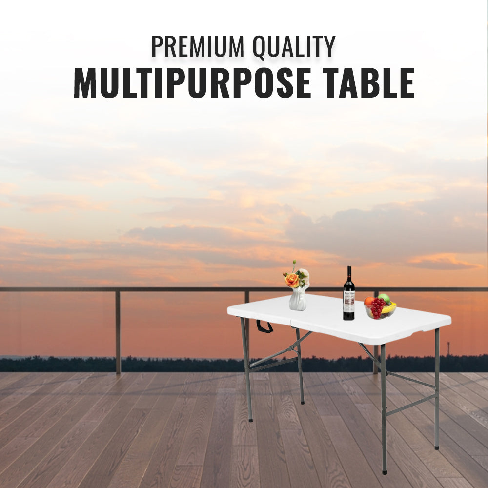 4Ft White Heavy Duty Folding Table