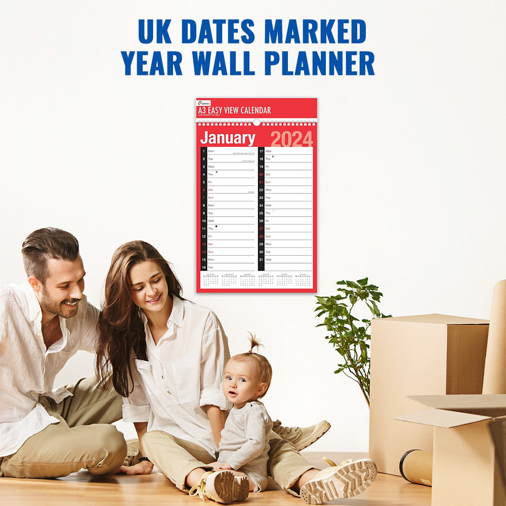 A3 Month to View Calendar