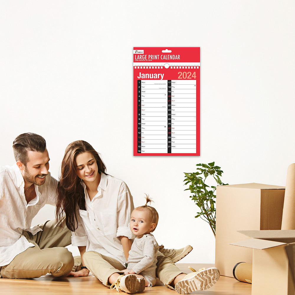 A4 Month to View Calendar