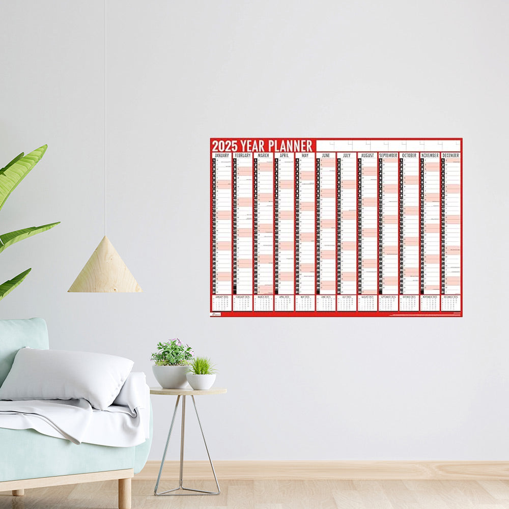 2025 A1 Large Wall Planners - Red