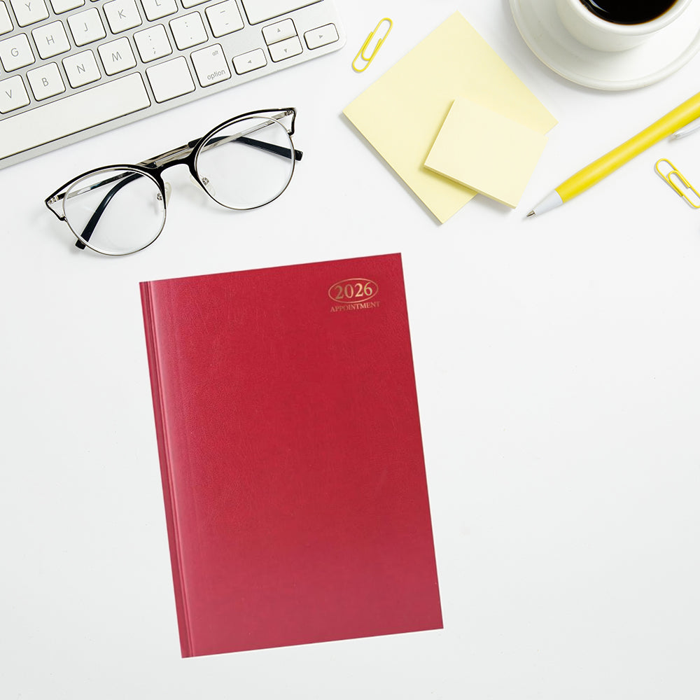 2026 Premium Quality A4 Day to Page Appointment Diary - Red